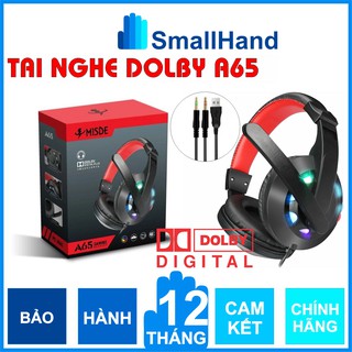 Tai nghe chụp tai cao cấp Dolby A65 dùng cho học Online – Chính hãng – Có mic và tai jack 3.5 & Usb – Bảo hành 12 tháng