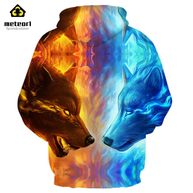 Áo hoodie dài tay có mũ trùm đầu hình sói cá tính | BigBuy360 - bigbuy360.vn