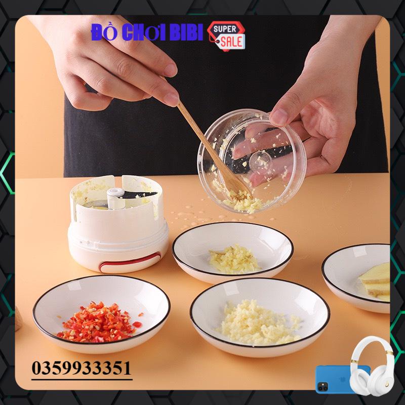 Máy xay tỏi ớt mini cầm tay đa năng có dây kéo tiện lợi Food Chopper