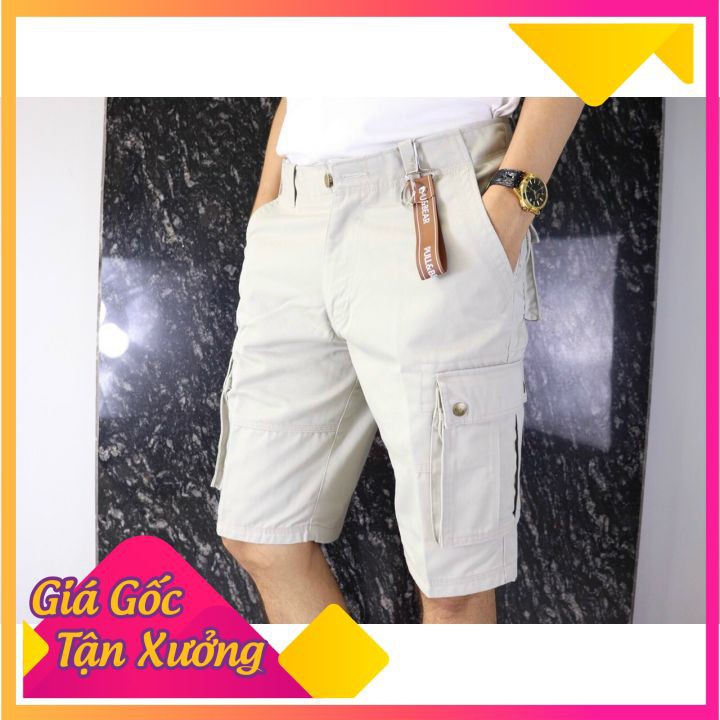 Quần Short Nam Túi Hộp KaKi Cao Cấp Nhiều Màu (Video Thật 100%)