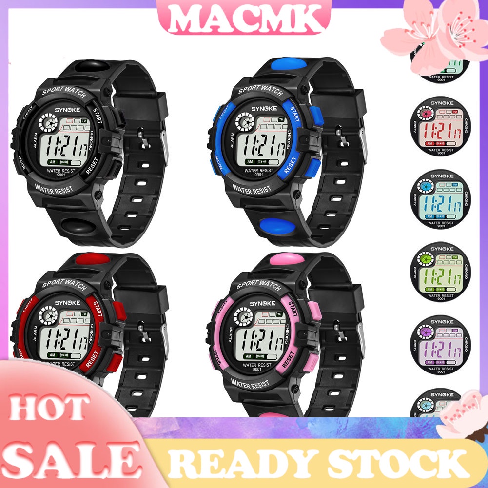 MACmk Outdoor Multifunctional Luminous Alarm Digital Students Quartz Wrist Watch Gift