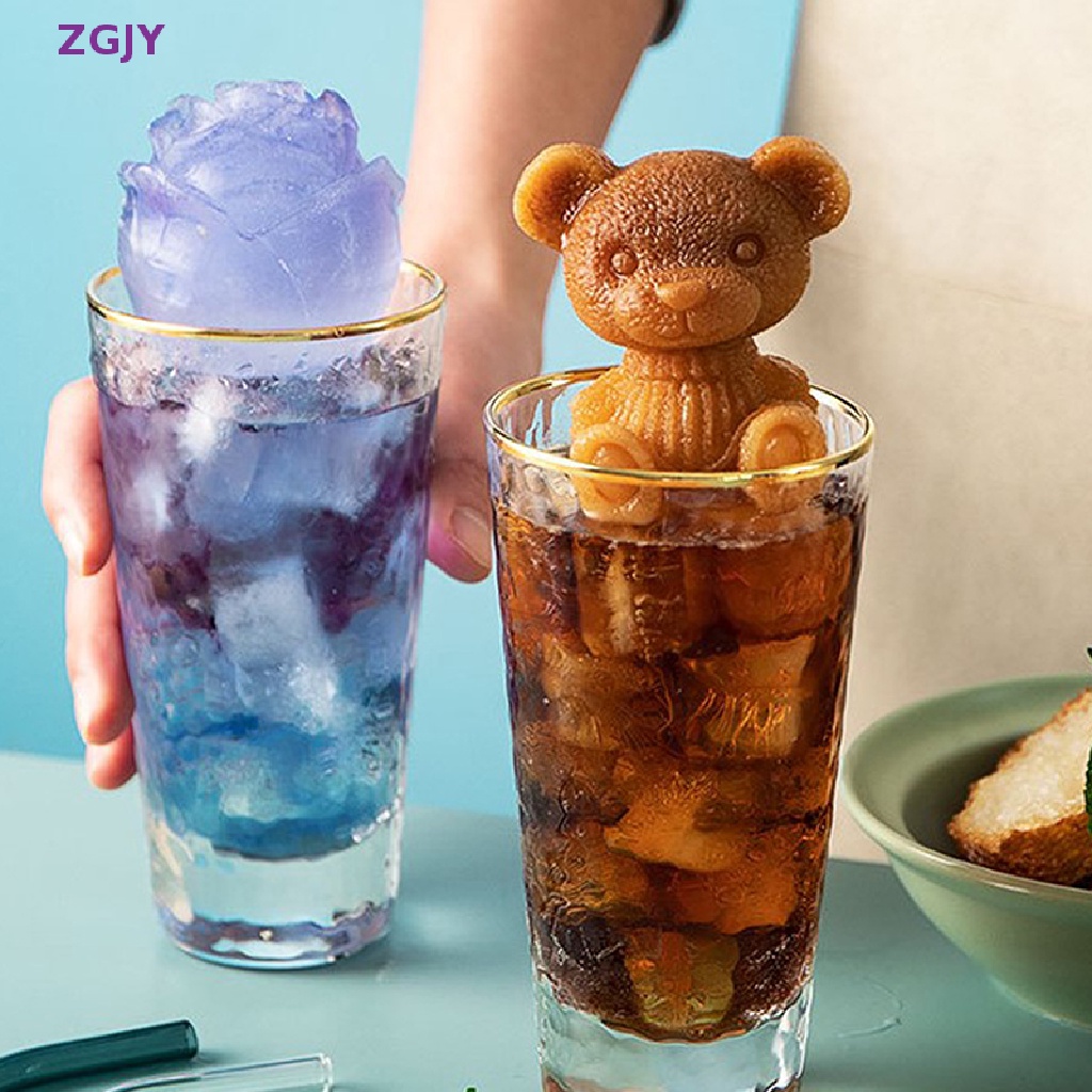 Khuôn Silicon Làm Đá Hình Gấu Hoạt Hình 3D Dễ Sử Dụng Mới