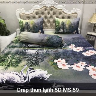 BỘ DRAP THUN LẠNH Ý 5D THÁI LAN CAO CẤP NHIỀU MẪU (INBOX CHỌN MẪU)