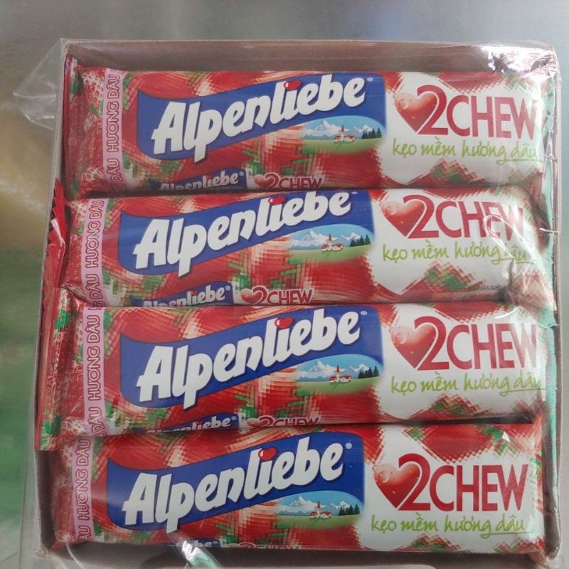 Kẹo mềm hương dâu 2chew Alpenliebe thỏi 24.5g