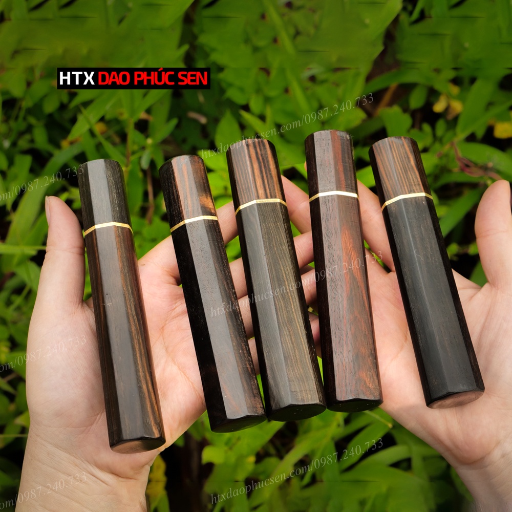 Cán dao Nhật bát giác gỗ mun- CN03