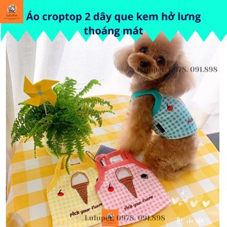 [HÀNG CAO CẤP] Áo Croptop 2 Dây Que Kem Cho Thú Cưng, Áo Cho Chó Mèo, Thấm Mồ Hôi, Mềm Mại Thoải Mái Cho Thú Cưng Mùa Hè