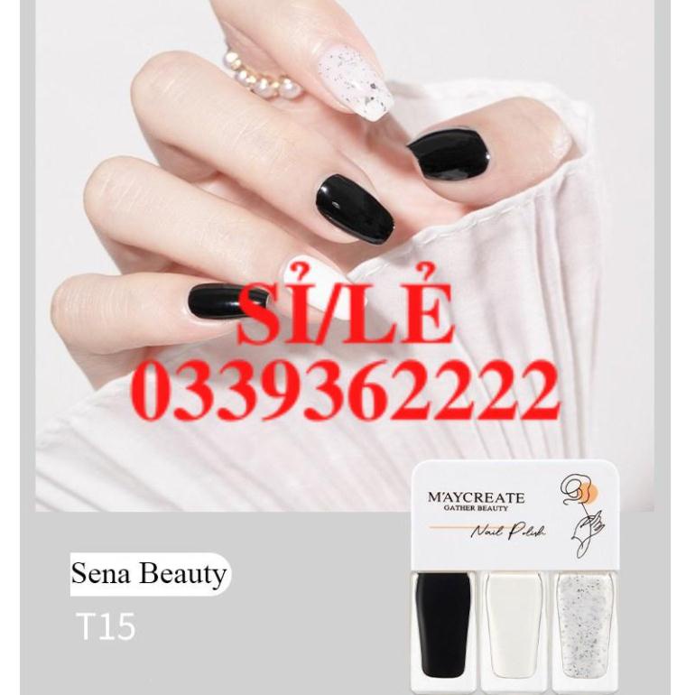 [ CHÍNH HÃNG ] Set 3 chai sơn móng tay Maycreate Nail Polish 4g*3 Senabeauty  HAIANHSHOP