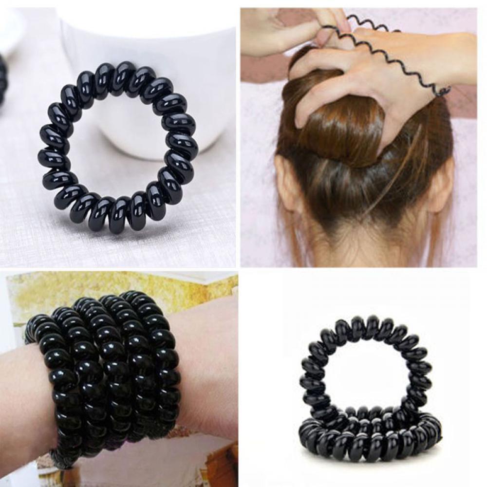 Bộ 5 Dây Cột Tóc Dạng Xoắn Màu Đen Cho Nữ