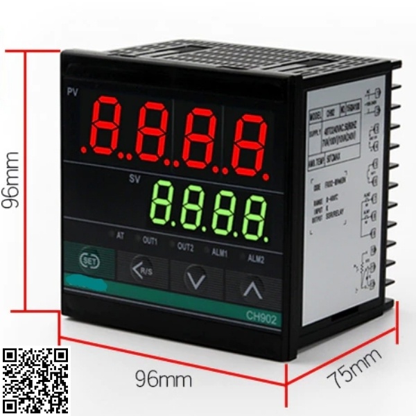 Đồng hồ nhiệt độ RKC-REX-CH902 out RELAY+SSR điện áp 80-240VAC kích thước 96x96 nhiệt độ 400°C, 1300°C