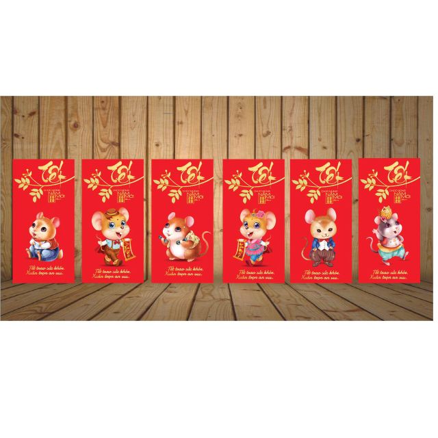(Mẫu mới) Combo 10 cái bao lixi 2020