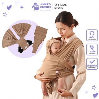 Đai vải cho bé Jumy, Địu Trẻ sơ sinh màu nâu, cotton an toàn cho trẻ nhỏ