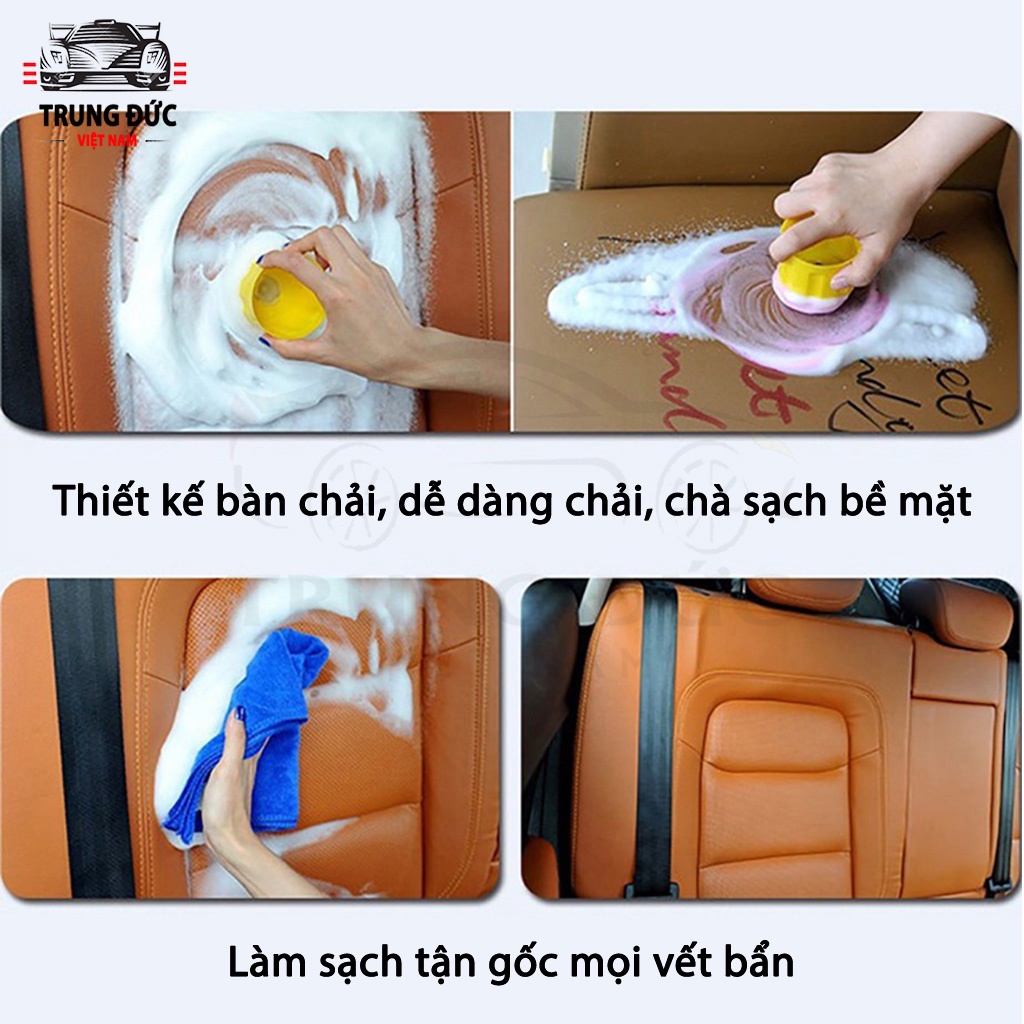 Chai xịt tẩy vệ sinh nội thất ô tô TRUNGDUCVN Foam Cleaner Camel dạng bọt làm sạch ghế da, trần nỉ ô tô