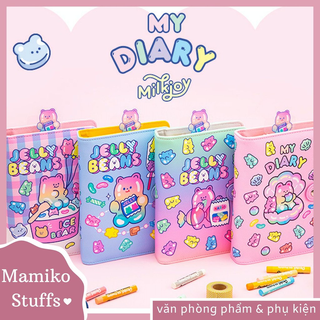 SET SỔ CÒNG BENTOY JELLY BEANS A6 FULL PHỤ KIỆN