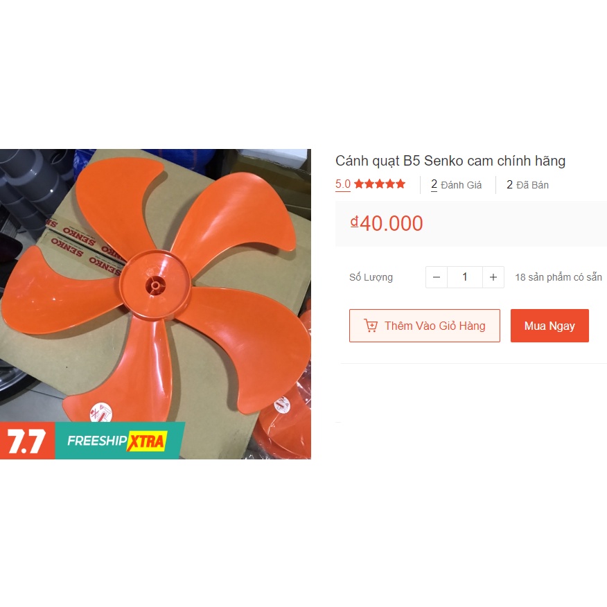 Cánh Quạt B5 Senko Cốt Tròn 43cm chính hãng 150g