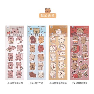 (ST024) Sticker gấu cute nhiều mẫu