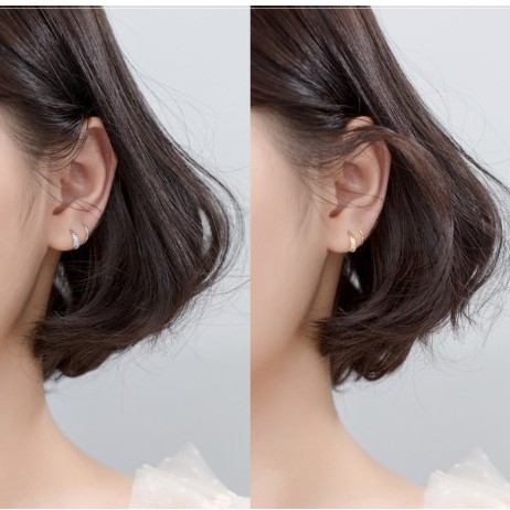 Khuyên tai bạc Ý s925 kiểu xoắn G1901 - AROCH Jewlery