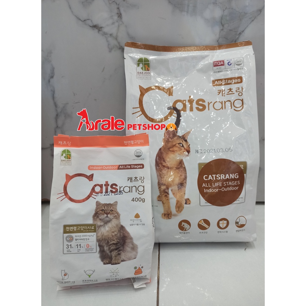 Thức ăn hạt cho mèo CATSRANG Hàn Quốc dành cho mèo mọi lứa tuổi 400g và 2kg