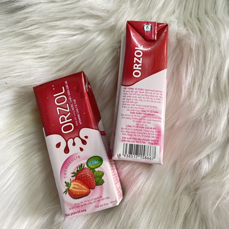 ORZOL vị dâu 180ml - Bổ sung nước, chất điện giải và vitamin cho cơ thể