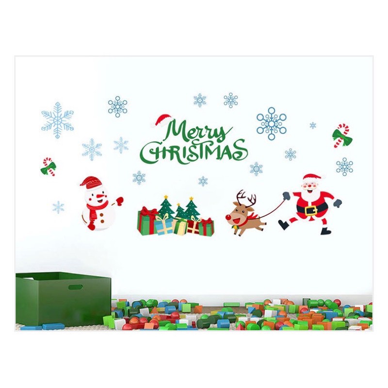 Decal dán tường Noel - Nhân vật chào lễ giáng sinh