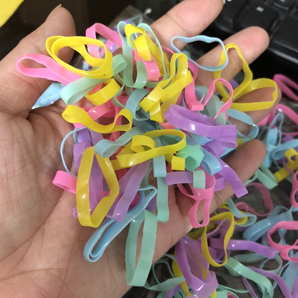 [FREESHIP❤️] 1 Kg dây chun, dây nịt buộc tóc loại màu đen và nhiều màu