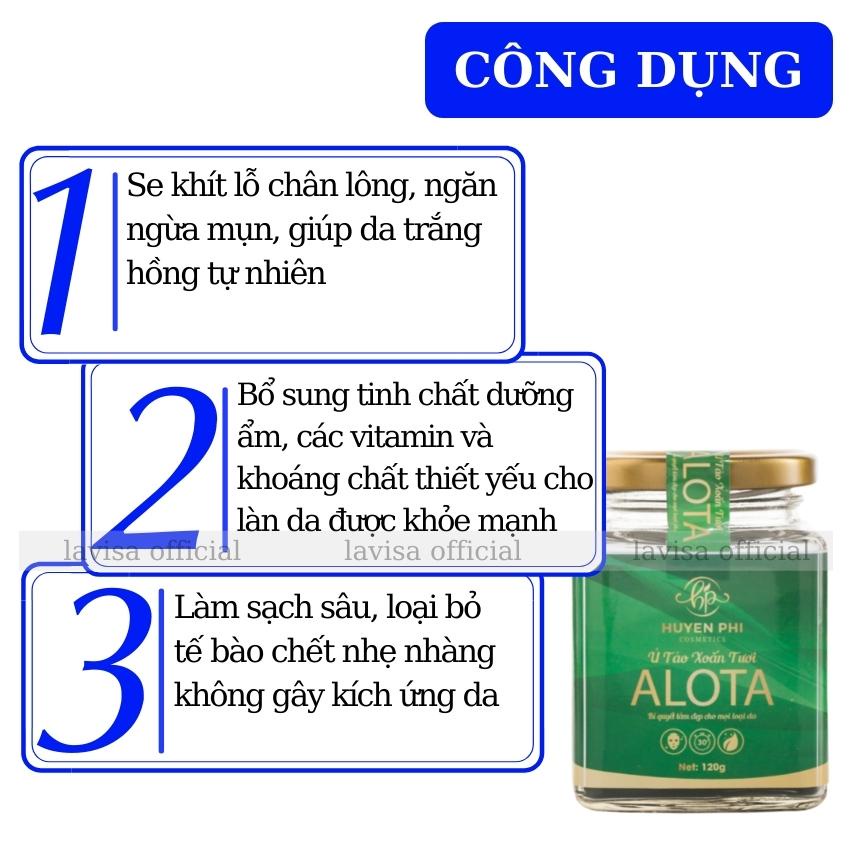 Ủ Tảo Xoắn Tươi Alota Huyền Phi 100% Tảo Tươi Dưỡng Trắng Cấp Ẩm Tái Tạo Da