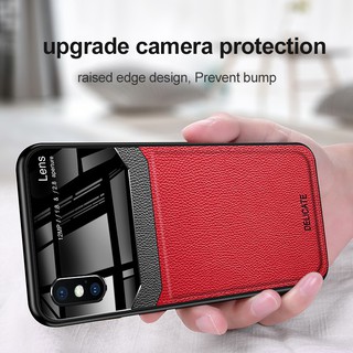 Ốp điện thoại da PU silicone gắn gương cho iPhone 6 6S 7 8 Plus