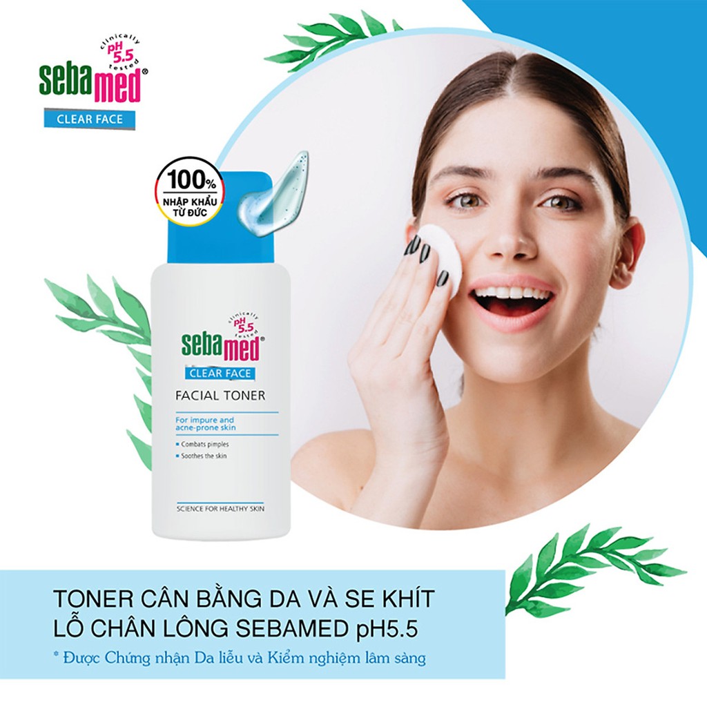 NƯỚC HOA HỒNG CÂN BẰNG DA VÀ SE KHÍT LỖ CHÂN LÔNG SEBAMED PH5.5 CLEAR FACE DEEP CLEASING FOAM 150ML CHÍNH HÃNG - 6931