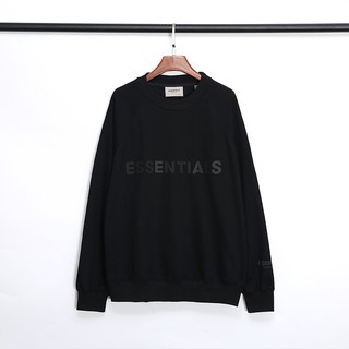 Áo SWEARTER Essentials NỈ Bông 2 lớp - Vải Cao Cấp - Đen