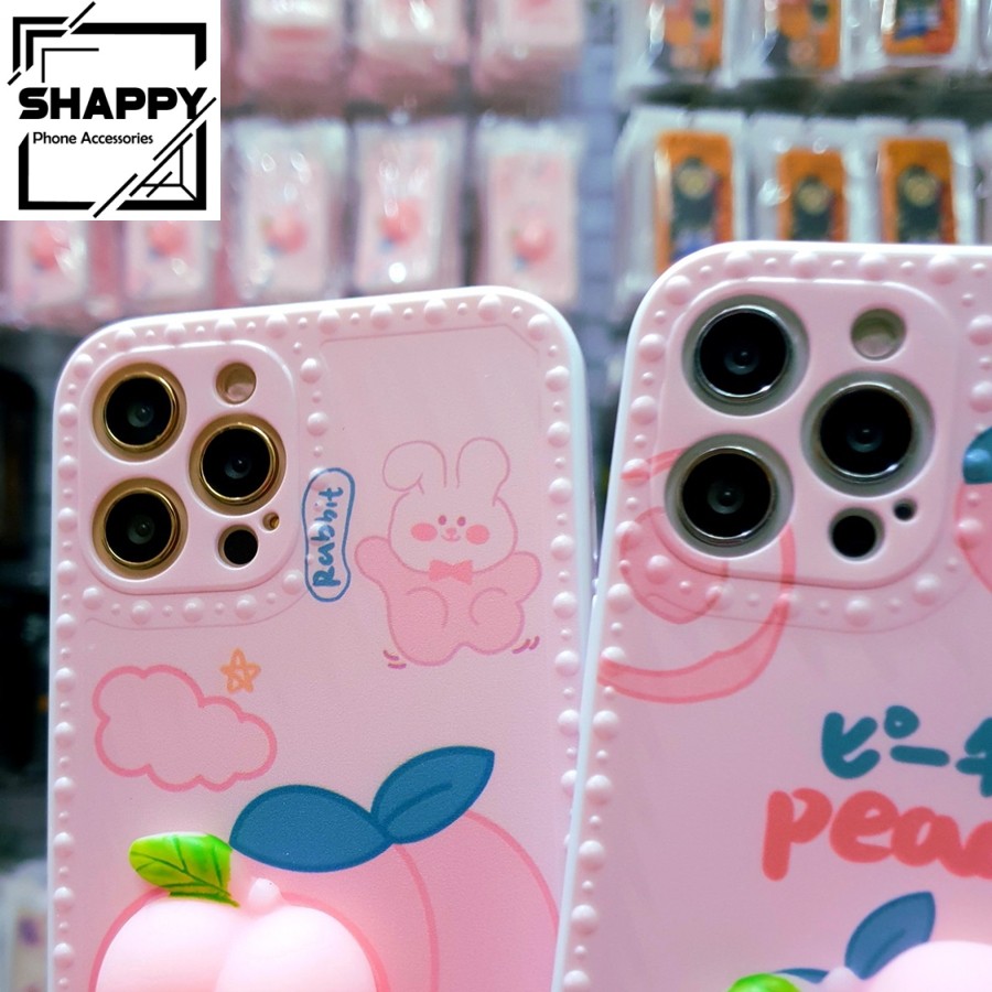 Ốp Lưng IPhone Trái Đào Mochi Dẻo Viền Vuông Các Dòng 7Plus/8Plus/X/XS/XsMax/11/11ProMax/12ProMax [Shappy Shop]