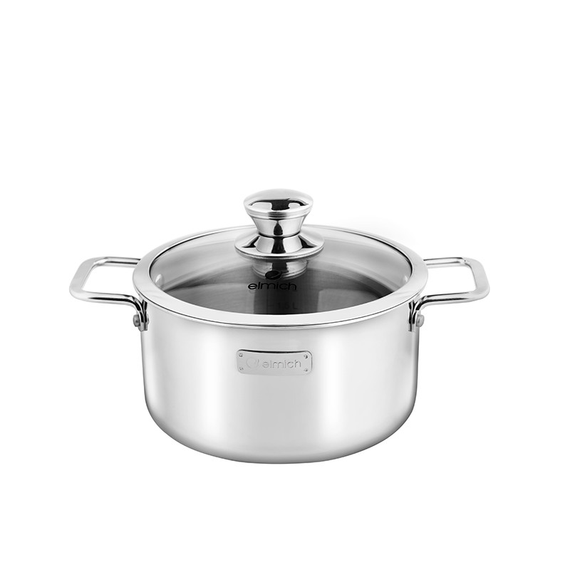 Bộ nồi chảo Inox 304 cao cấp 3 đáy liền nguyên khối Elmich Trimax Classic EL-2110OL Size 18,20,24, chảo 26cm