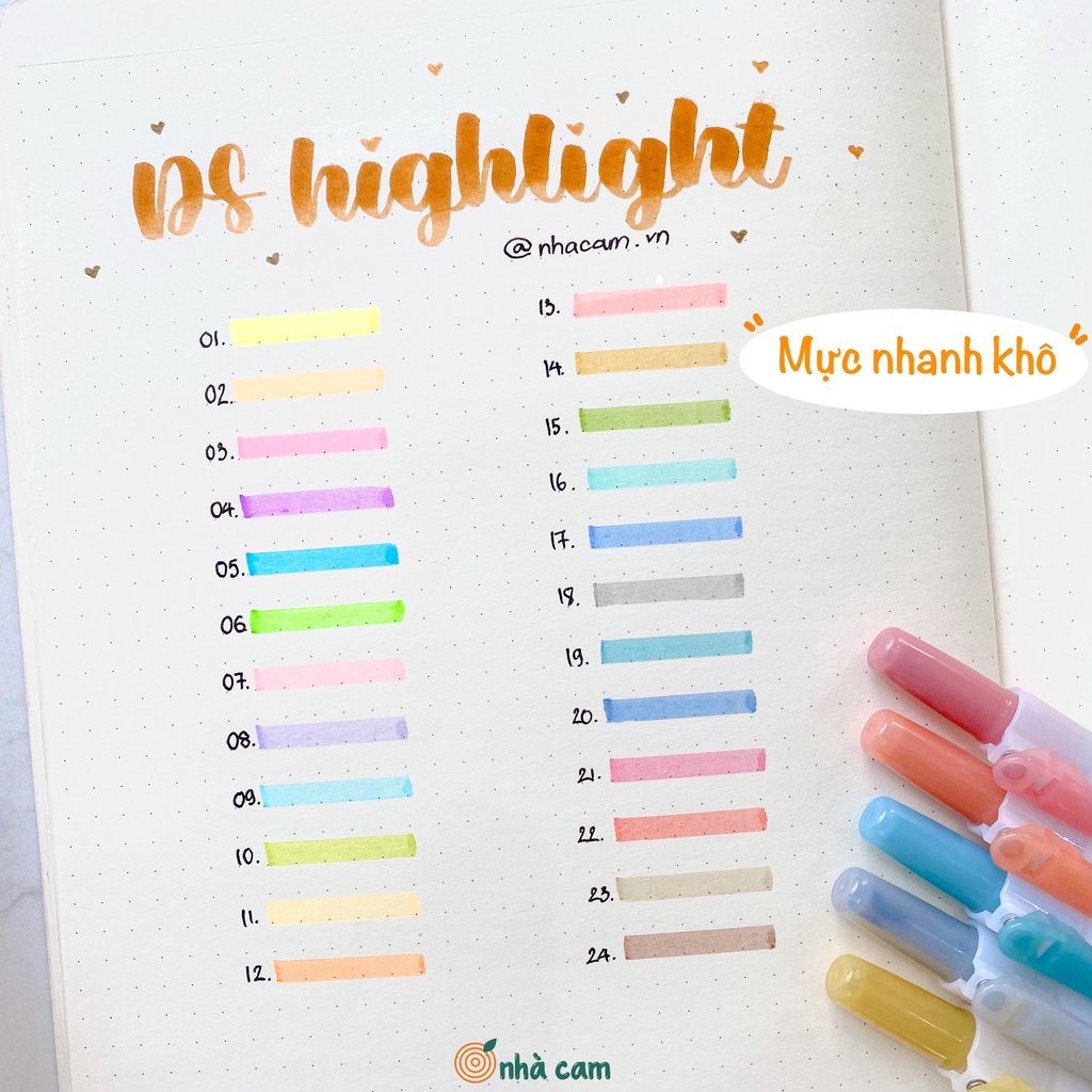 Bút Nhớ Dòng Highlight Bấm DS Nhà Cam