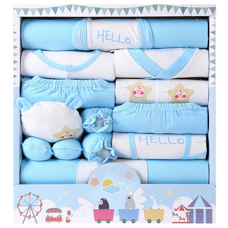 Set Đồ 16 Món Gồm Áo + Quần + Nón + Găng Tay + Vớ Chân Cho Bé Sơ Sinh Ốp