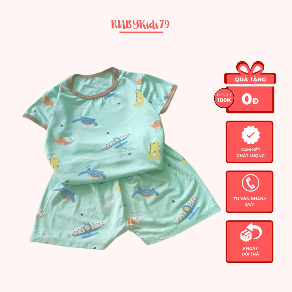 Đồ bộ cộc tay cho bé chất thun lạnh họa tiết dễ thương thoáng mát mùa hè - rubykids79