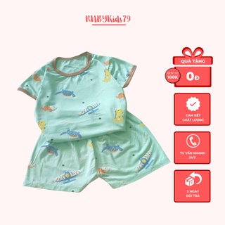Đồ bộ cộc tay cho bé chất thun lạnh họa tiết dễ thương thoáng mát mùa hè - rubykids79