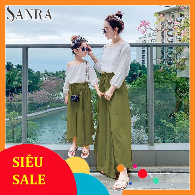 [Sỉ Giá Rẻ] Đầm đôi mẹ và bé Jumpsuit cao cấp Màu Rêu Sang trọng (Sỉ Lẻ Mẫu Mẹ và bé) [Cam Kết Chất Lượng ]