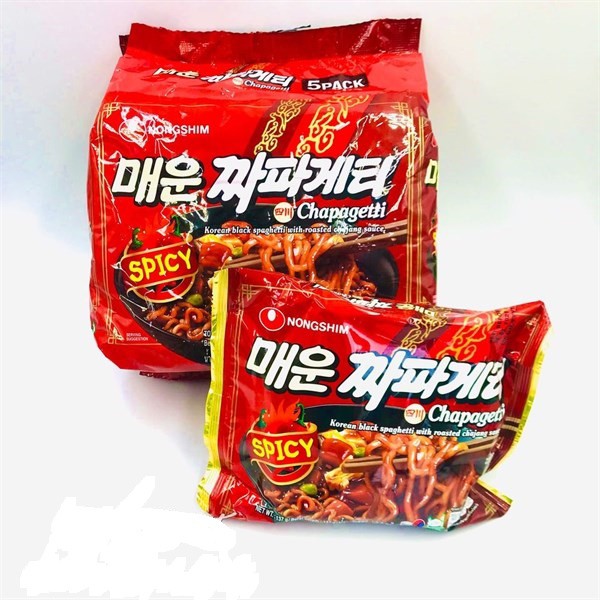 Lốc 5 gói Mì tương đen cay Chapagetti NONGSHIM 137gr