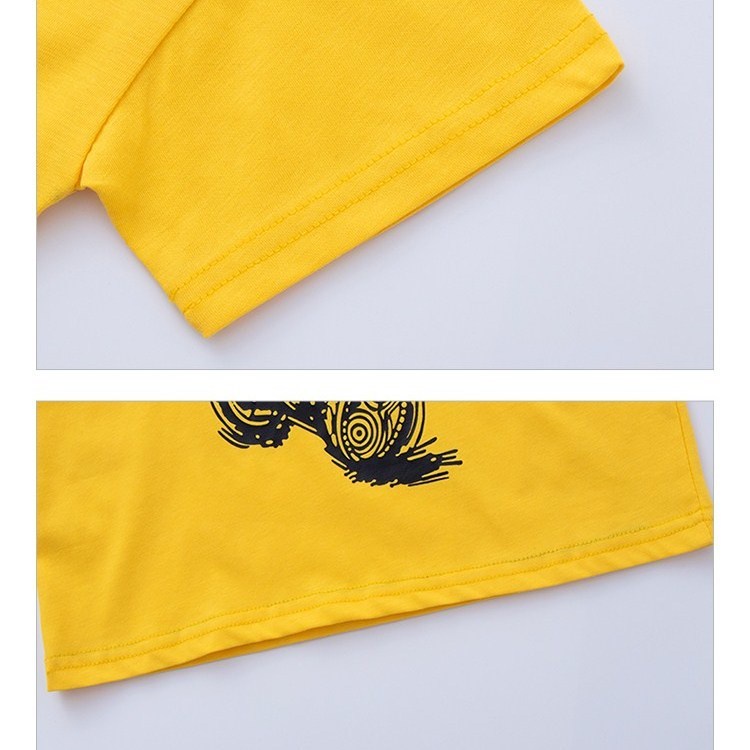 Bộ Áo Thun Tay Ngắn Và Quần Ngắn Phong Cách Phương Tây Thời Trang Mùa Hè Cho Bé Trai