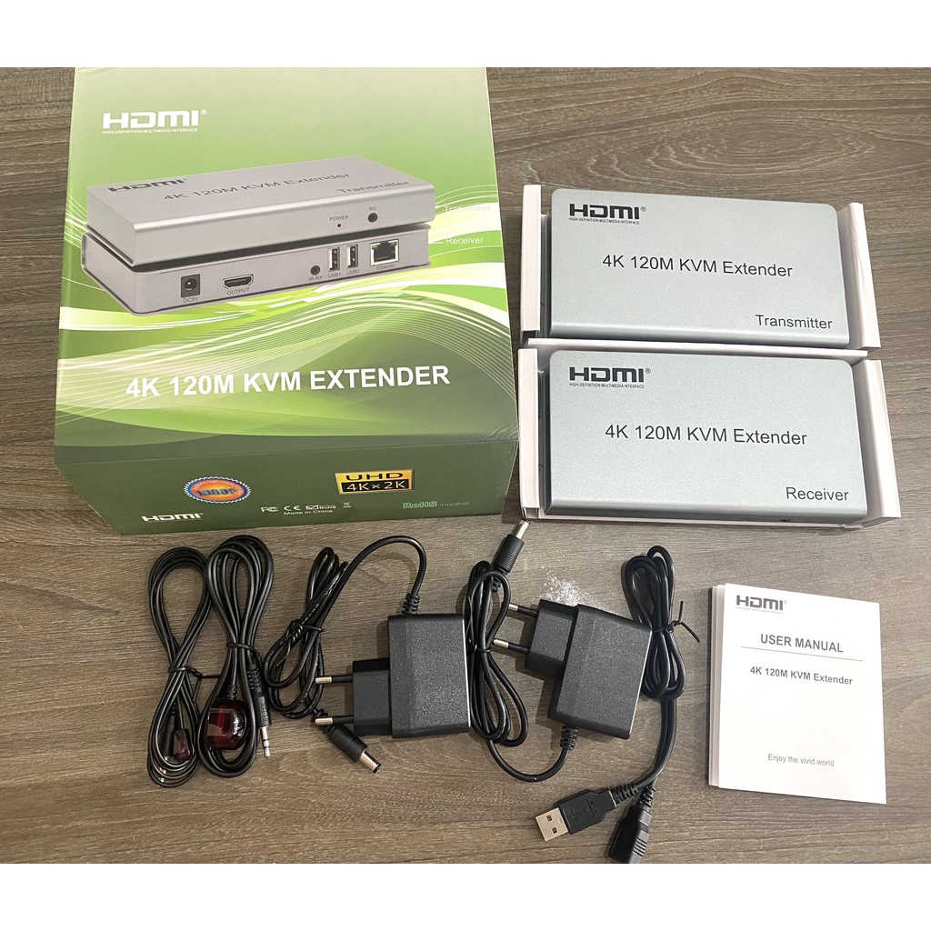 Bộ kéo dài HDMI và USB qua dây quang xa 20km. Bộ truyền hình ảnh, kéo dài HDMI GT-HDMIEXKVM qua LAN 120M