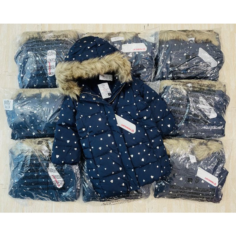 Áo phao khoác lót nỉ bé gái dư xịn 18m-5y