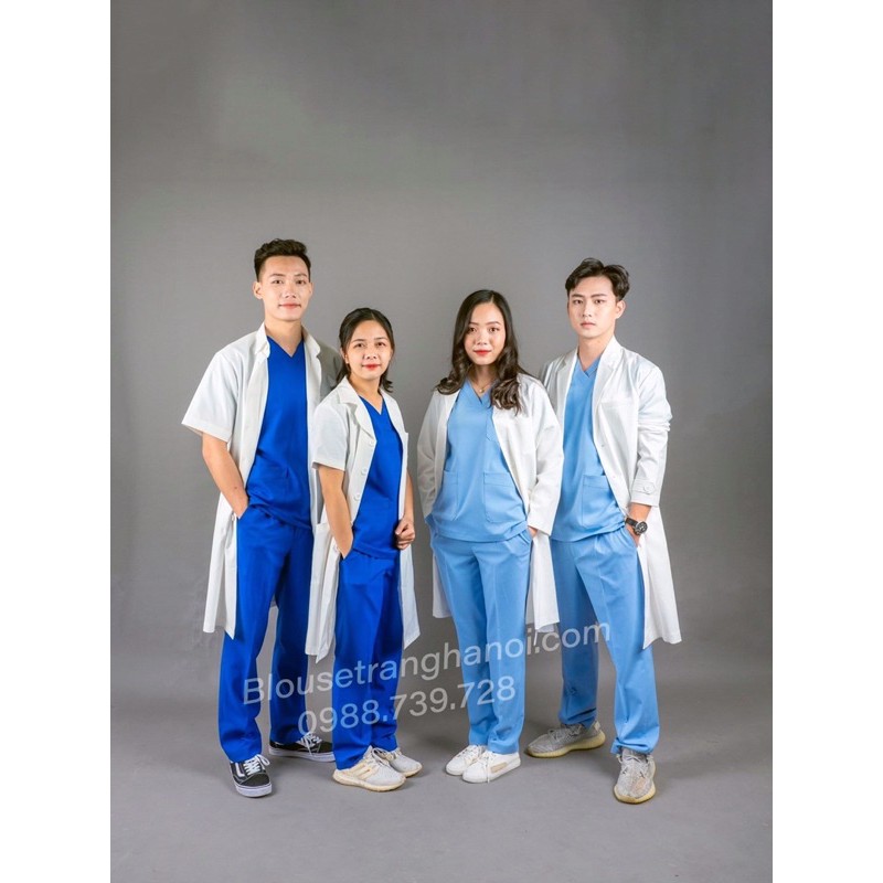 Áo blue bác sĩ, áo blouse phòng thí nghiệm- Blouse trắng hà nội
