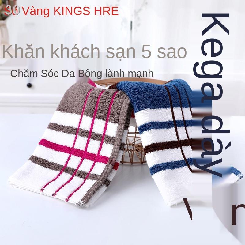 J[Khăn vàng] 3 gói khăn mặt cotton thời trang sọc dày thấm hút vài 1020