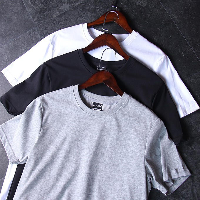 Áo thun nam cổ tròn basic tee thiết kế tay ngắn trơn ,áo phông nam unisex cộc tay vải coton co giãn 4 chiều