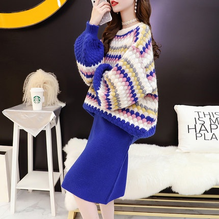 Thời Trang Set Áo Sweater + Chân Váy Thiết Kế Thanh Lịch Cho Nữ | BigBuy360 - bigbuy360.vn