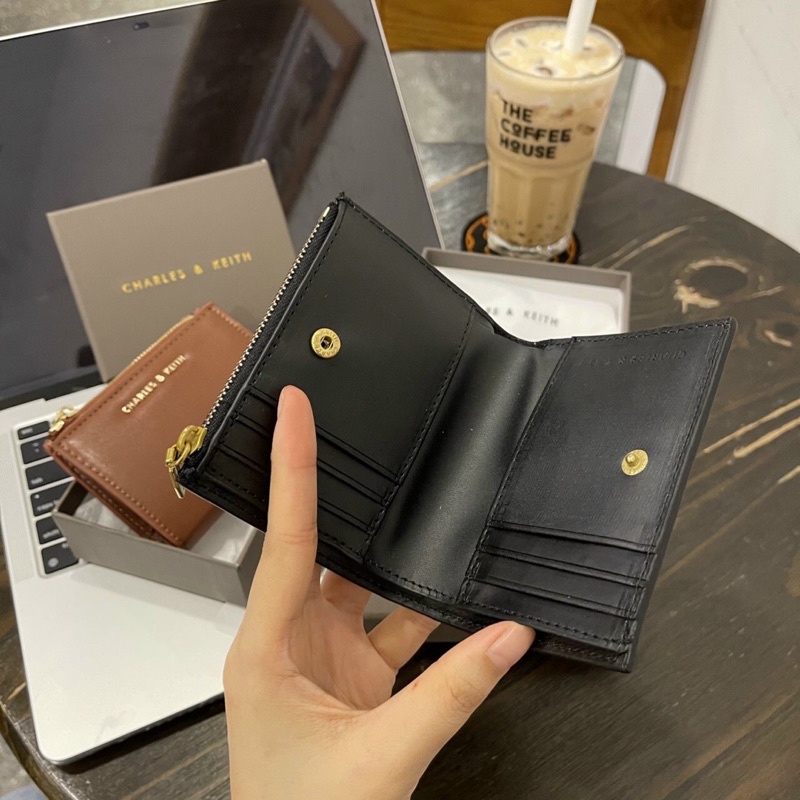 Ví cầm tay da trơn mini kèm hộp