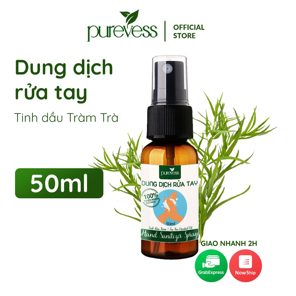 Nước rửa tay khô diệt khuẩn tinh dầu tràm 100ml purevess - ảnh sản phẩm 2