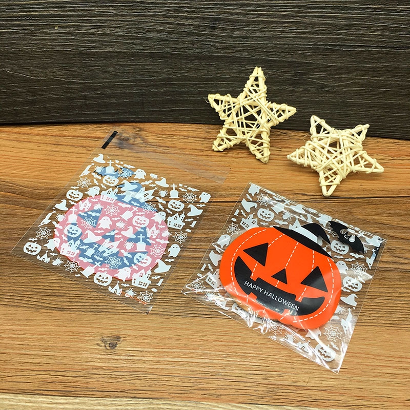 Mới Set 100 Túi Đựng Bánh Kẹo Phong Cách Halloween