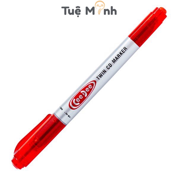 Bút lông dầu 2 đầu Thiên Long PM-04 nét 1mm + 0.4mm mực xanh, đen, đỏ viết được nhiều chất liệu