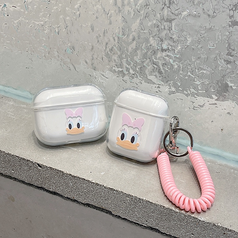 Vỏ Bảo Vệ Hộp Sạc Tai Nghe airpods 1 2 Pro 3rd Generation Pro 1/2 Trong Suốt Chống Sốc Họa Tiết Hoạt Hình Kèm Dây Đeo Kiểu Nhật Hàn
