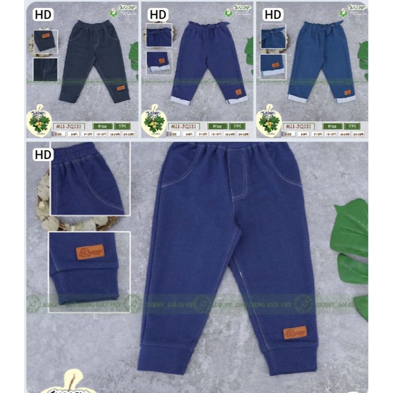 Quần giả bò modal mềm mịn Judoby sz 9-36m