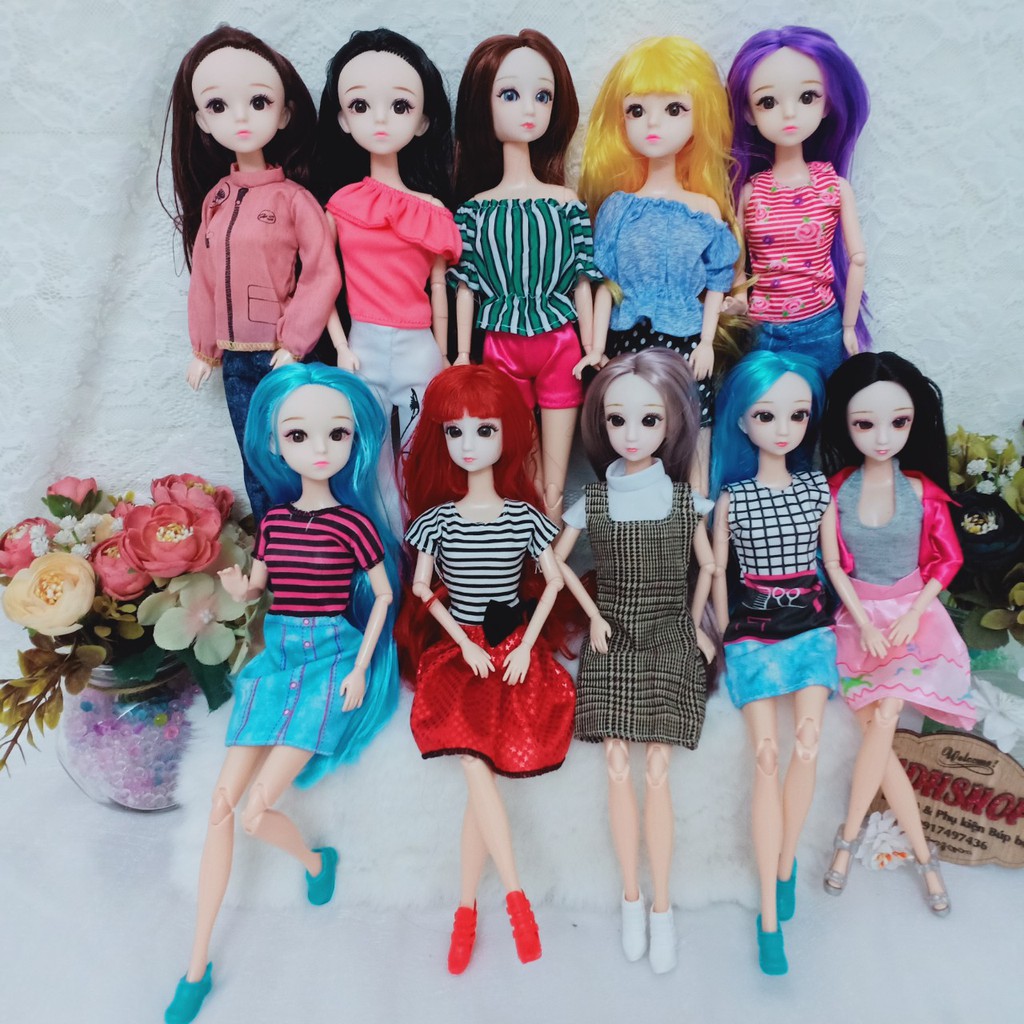 Búp Bê Barbie 💕Búp Bê Mắt Ngọc Kèm Váy và Giày adhshop